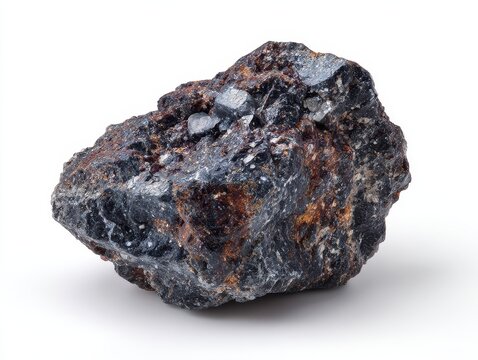 Isolated Kimberlite Stone on a Clean White Backdrop, Showcasing Its Unique Natural Features