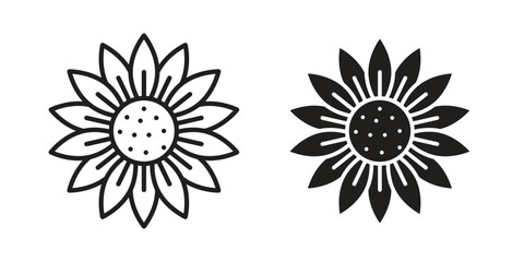 Sunflower icon. Vector linear icons. simple flat icons