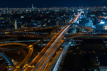 日本の都市風景　大阪夜景　東大阪市役所からの眺望
