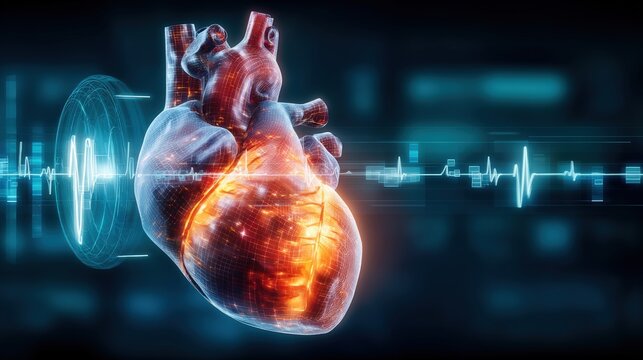 Dynamic visualization of a heartbeat advanced medical imaging digital environment heart function analysis conceptual perspective
