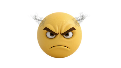 An expressive 3D emoji showcasing intense anger with steam rising from its head, conveying strong negative emotions