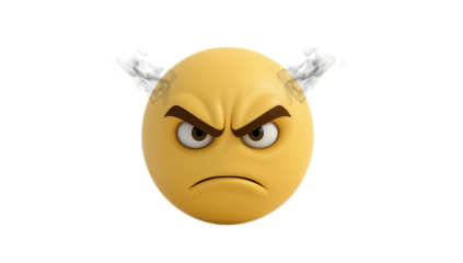 An expressive 3D emoji showcasing intense anger with steam rising from its head, conveying strong negative emotions