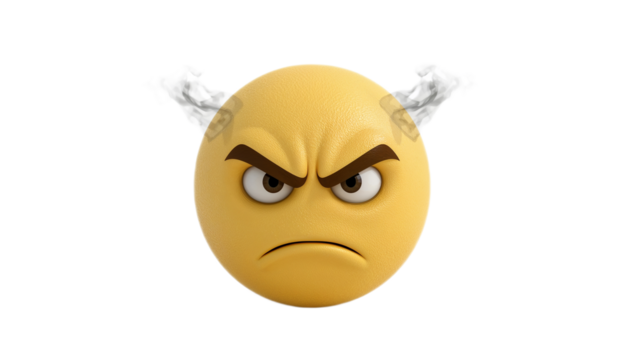 An expressive 3D emoji showcasing intense anger with steam rising from its head, conveying strong negative emotions