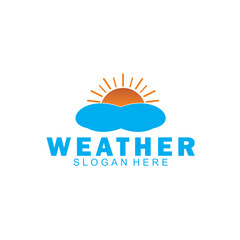 cloud vector logo, view of clouds and sun
