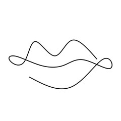 Minimalist One Line Lips on Bright White