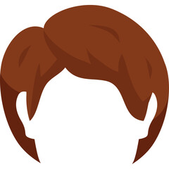 Brown Hairstyle For Digital Character With Transparent Background