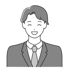 微笑む男性社員　優しい印象のビジネス人物イラスト