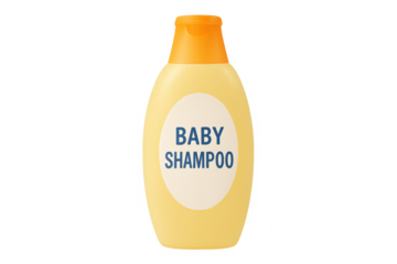 Baby shampoo bottle on transparent background