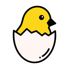 A Cute Chick Vector Illustration