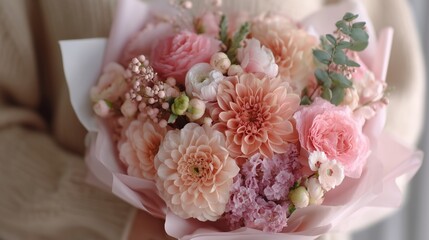 purple tone soft fur hat with fluffy texture in elegant lighting