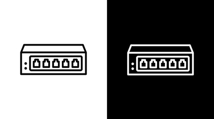 Network Switch  White Icon Set Design