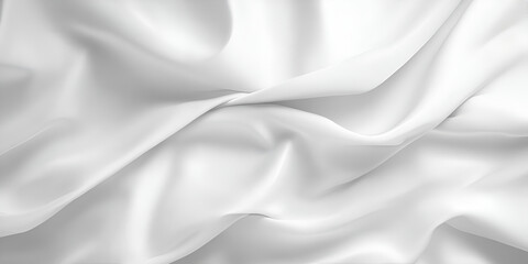 Obraz premium Smooth White Silk Fabric with Soft Folds and Elegant Texture