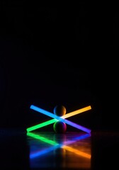 Abstract composition showcasing dynamic balance and continuous motion through perfectly mirrored elements, creating a visually harmonious progression ,future ,wave ,seamless