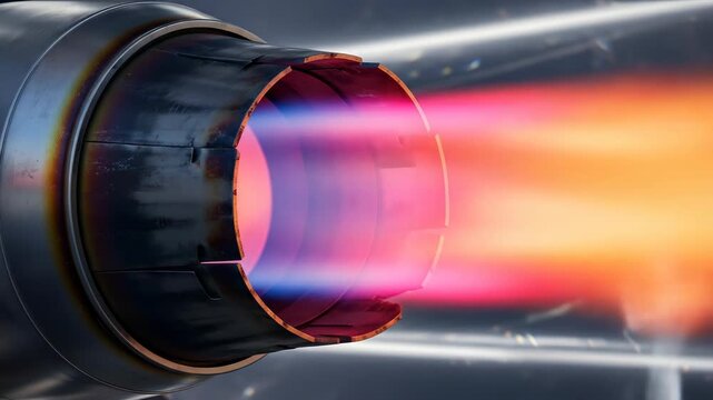 Jet engine exhaust with fiery propulsion and high speed