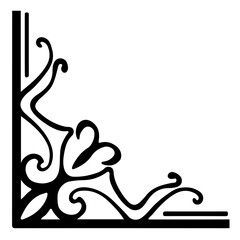 black and white framing design for corner and border illustration