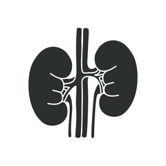Kidney organ logo flat design, kidney icon, simple hand drawn organ vector illustration, flat design element. Illustration design for, logo, symbol, icon, and emblem.	