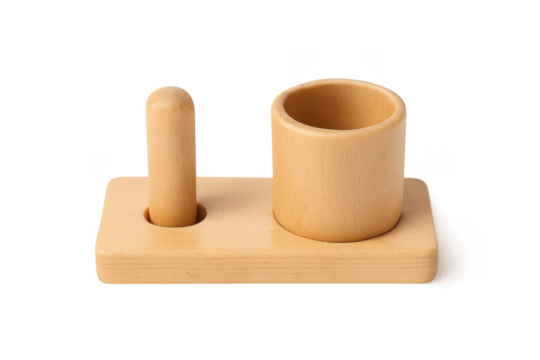 Wooden peg and cup montessori educational toddler toy