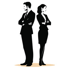 Business Couple Conflict and Disagreement Illustrated