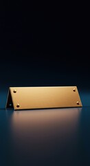 An elegant, blank brass nameplate, durable and premium, perfect for professional identification and display on a clean surface ,vintage feel ,brass ,product