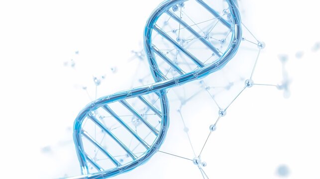 Blue DNA Helix Structure  Genetic Science Concept.