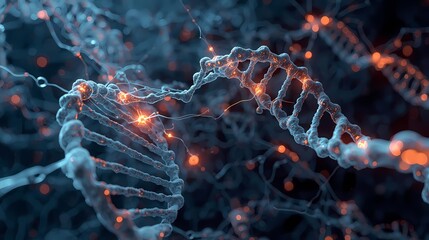 DNA Helix Neural Network Genetic BioTech Science.