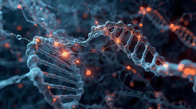 DNA Helix Neural Network Genetic BioTech Science.