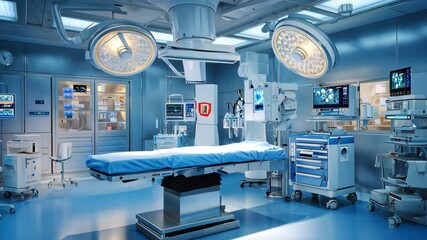 Modern operating room equipped with advanced medical technology