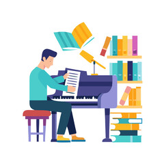 musician playing the piano