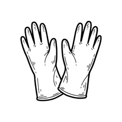 Pair of Protective Gloves Hand Safety and Hygiene Equipment.