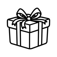 Gift box with ribbon and bow, representing a present or surprise
