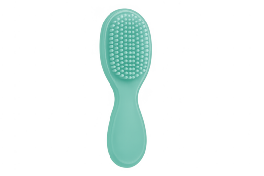 Mint green silicone facial cleansing brush