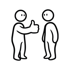 Stick Figure Giving Thumbs Up to Another Stick Figure.