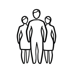 Illustration of a Team with a Leader and Two Members.