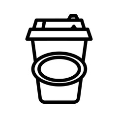 Outline of a disposable coffee cup with a lid and sleeve on