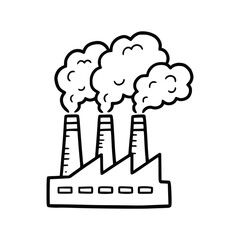 Illustration of a Factory Emitting Smoke Representing Pollution.