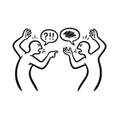 Heated Argument Two Figures Engaged in a Dispute.