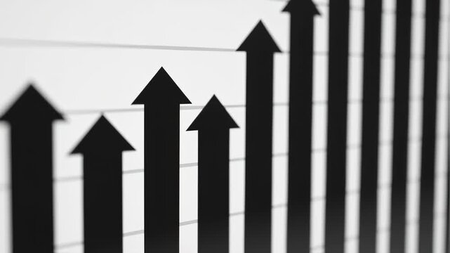 Rising trends and data analysis show business growth with arrow illustration