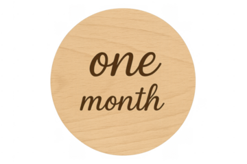 Wooden one month milestone marker for baby age
