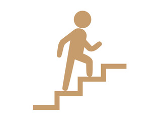 階段を上る人物のシルエットアイコン