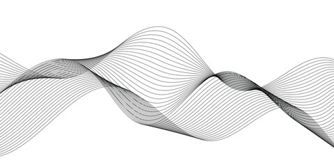 abstract creative black minimalist wave line design for banner, poster, background.