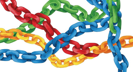 Colorful Chains Intertwined: A Vibrant Display of Connection.
