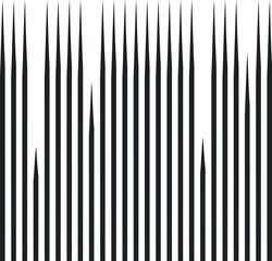 Vertical sharp spines or sharp stripes create texture.