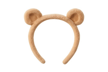 Furry brown bear ears headband accessory transparent background