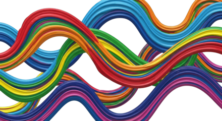Vibrant Wavy Lines Abstract Background.