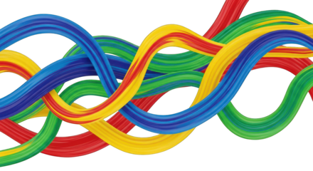 Colorful Wires Intertwined Abstract Background.