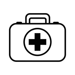 First aid kit icon with a cross inside a circle