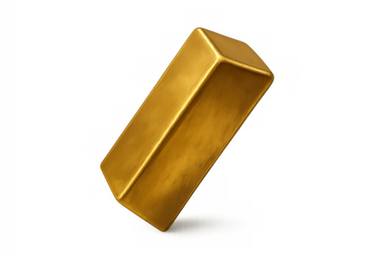 Gold bar bringing wealth and financial security, representing investment, finance, and treasure on transparent background