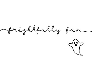 Minimalist Halloween Design with Ghost Illustration and Handwritten Text
