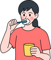 brushing teeth