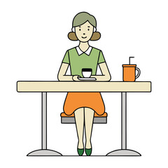 A woman sits in a cozy coffee bar, sipping her drink as soft light filters through the window. The warm aroma of coffee surrounds her, creating a peaceful, relaxed vibe.
